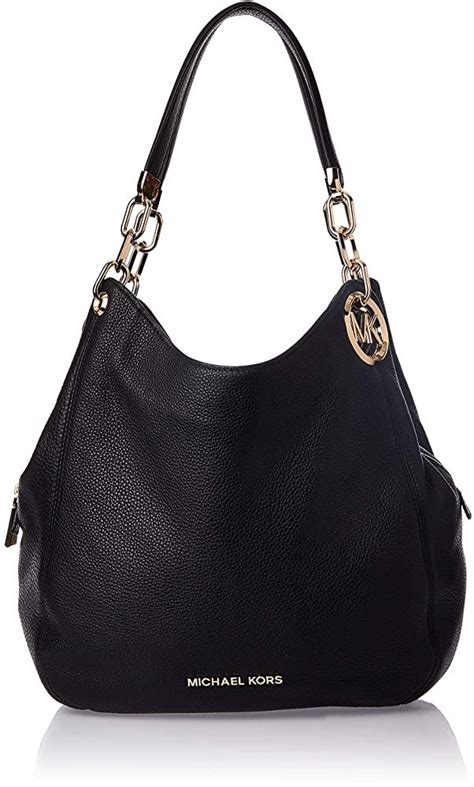 michael michael kors lillie large chain shoulder tote bag black|michael kors large shopper tote.